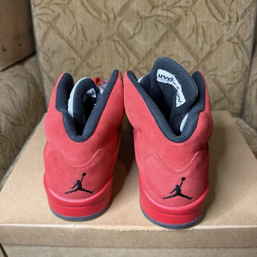 Jordan 5 Retro Red Suede University Red Black 136027-602 Men's Size 9 Sneakers